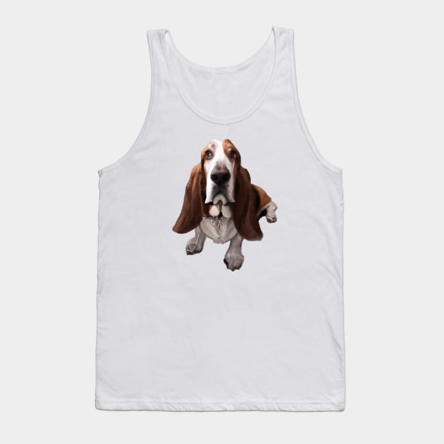 Cute Basset Hound Drawing Tank Top by Play Zoo